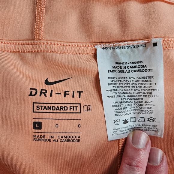 Nike Dri Fit Tennis Skirt Shorts Skort Peach Pink Pleated Athletic Womens L - Picture 3 of 9